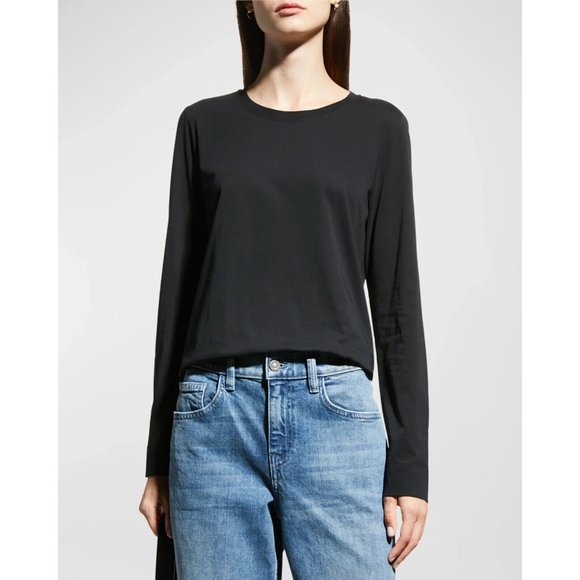 Lafayette 148 Cotton Jersey‎ Modern Long Sleeve Tee Shirt Medium Green FAB#J807 - Picture 1 of 16
